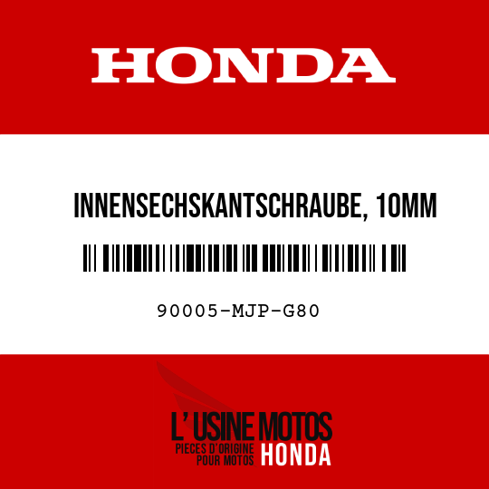 image de 90005-MJP-G80 INNENSECHSKANTSCHRAUBE, 10MM