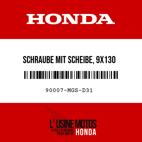 image de 90007-MGS-D31 SCHRAUBE MIT SCHEIBE, 9X130