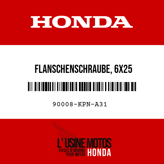 image de 90008-KPN-A31 FLANSCHENSCHRAUBE, 6X25