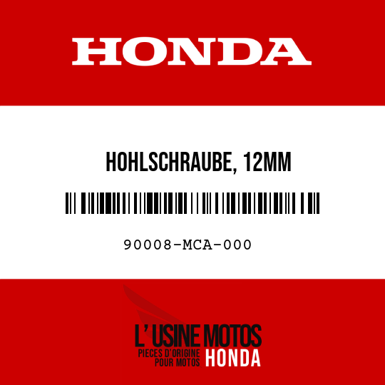 image de 90008-MCA-000 HOHLSCHRAUBE, 12MM