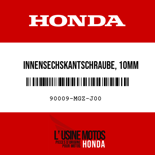 image de 90009-MGZ-J00 INNENSECHSKANTSCHRAUBE, 10MM