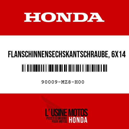 image de 90009-MZ8-H00 FLANSCHINNENSECHSKANTSCHRAUBE, 6X14