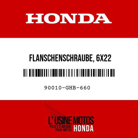 image de 90010-GHB-660 FLANSCHENSCHRAUBE, 6X22