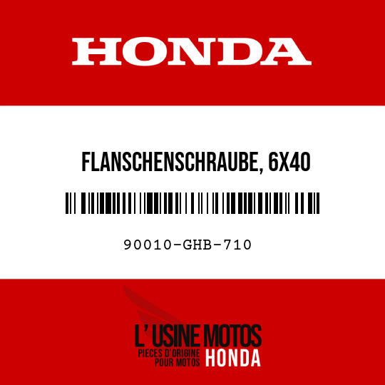 image de 90010-GHB-710 FLANSCHENSCHRAUBE, 6X40
