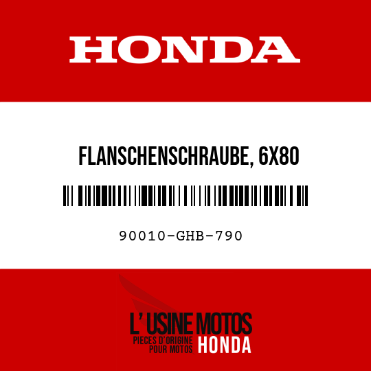 image de 90010-GHB-790 FLANSCHENSCHRAUBE, 6X80
