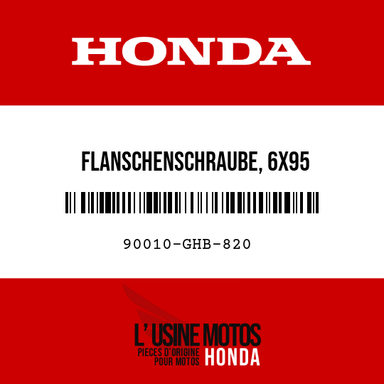 image de 90010-GHB-820 FLANSCHENSCHRAUBE, 6X95