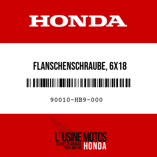 image de 90010-HB9-000 FLANSCHENSCHRAUBE, 6X18