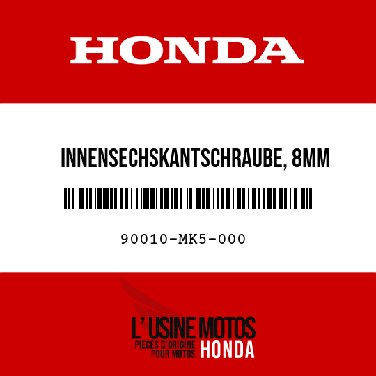 image de 90010-MK5-000 INNENSECHSKANTSCHRAUBE, 8MM