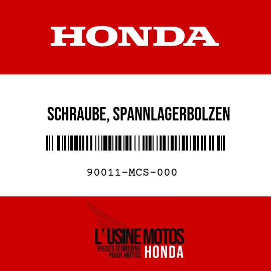image de 90011-MCS-000 SCHRAUBE, SPANNLAGERBOLZEN