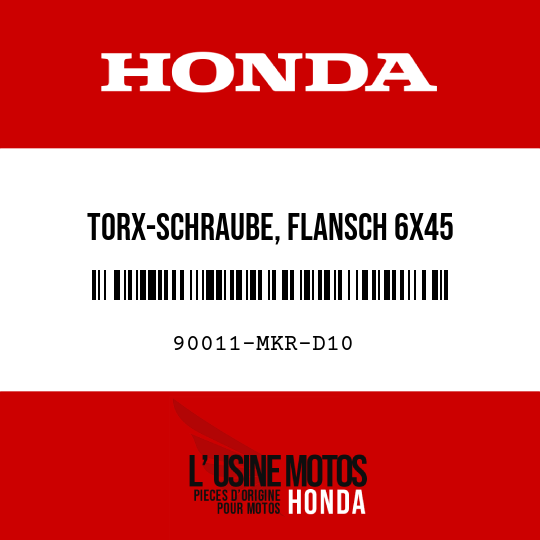 image de 90011-MKR-D10 TORX-SCHRAUBE, FLANSCH 6X45