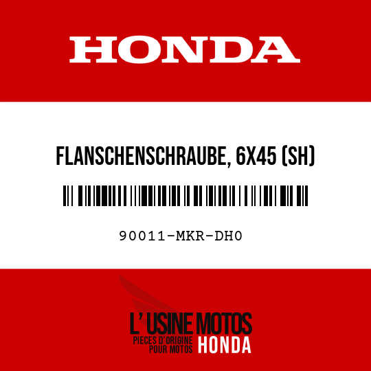 image de 90011-MKR-DH0 FLANSCHENSCHRAUBE, 6X45 (SH)