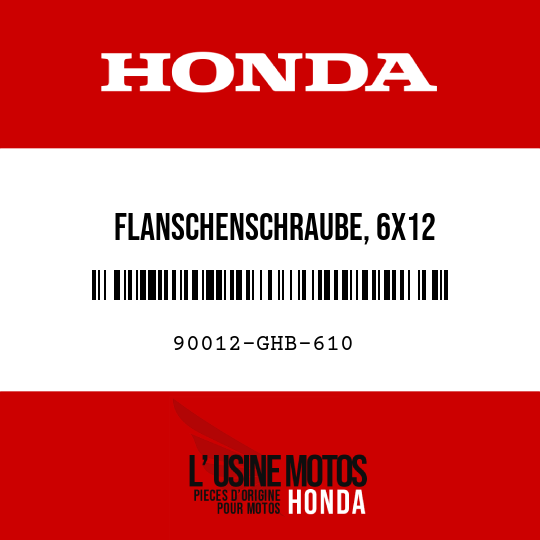 image de 90012-GHB-610 FLANSCHENSCHRAUBE, 6X12