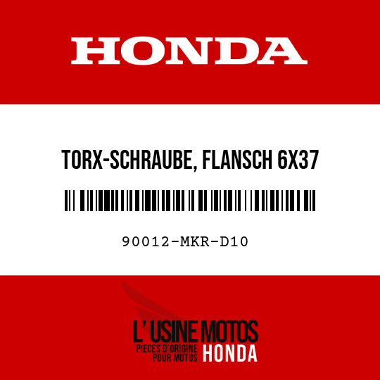 image de 90012-MKR-D10 TORX-SCHRAUBE, FLANSCH 6X37