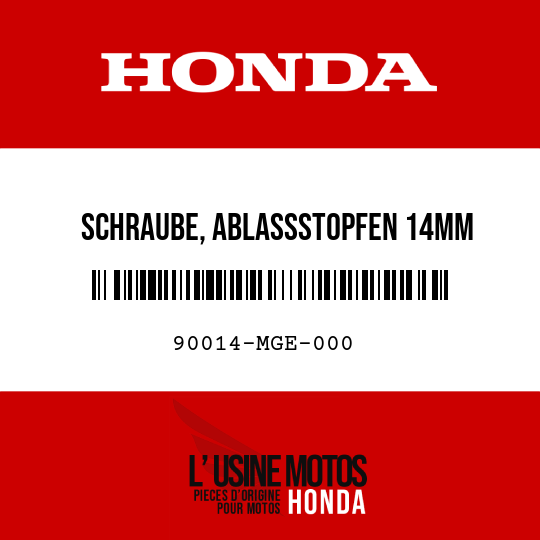 image de 90014-MGE-000 SCHRAUBE, ABLASSSTOPFEN 14MM