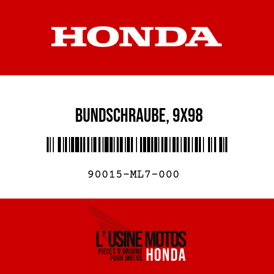 image de 90015-ML7-000 BUNDSCHRAUBE, 9X98