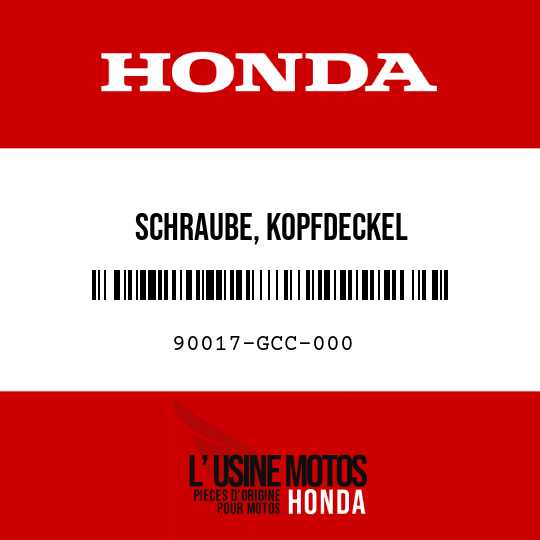 image de 90017-GCC-000 SCHRAUBE, KOPFDECKEL