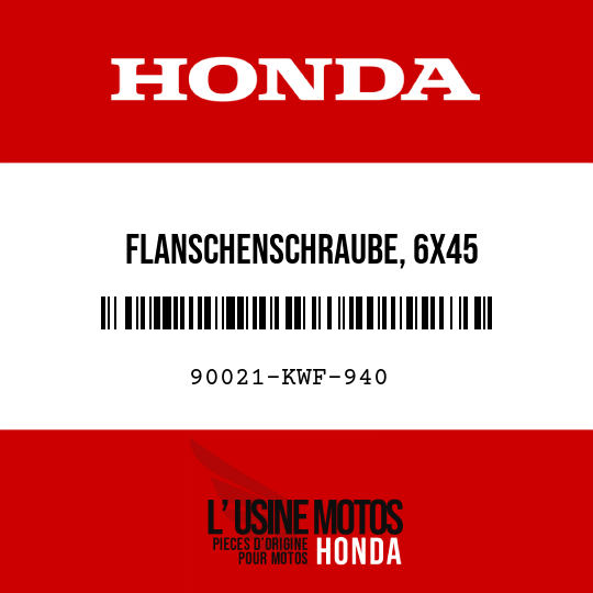 image de 90021-KWF-940 FLANSCHENSCHRAUBE, 6X45