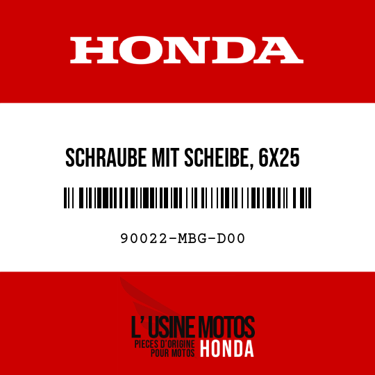 image de 90022-MBG-D00 SCHRAUBE MIT SCHEIBE, 6X25