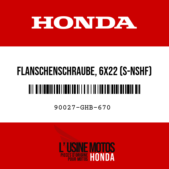 image de 90027-GHB-670 FLANSCHENSCHRAUBE, 6X22 (S-NSHF)