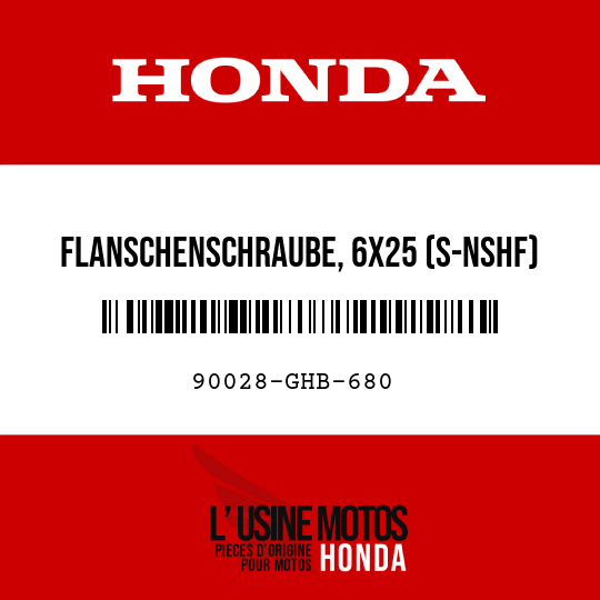 image de 90028-GHB-680 FLANSCHENSCHRAUBE, 6X25 (S-NSHF)