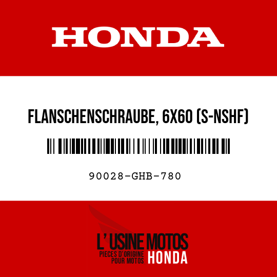 image de 90028-GHB-780 FLANSCHENSCHRAUBE, 6X60 (S-NSHF)