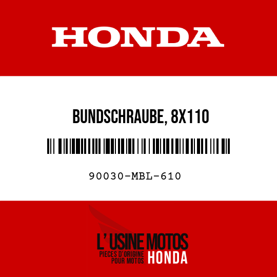 image de 90030-MBL-610 BUNDSCHRAUBE, 8X110