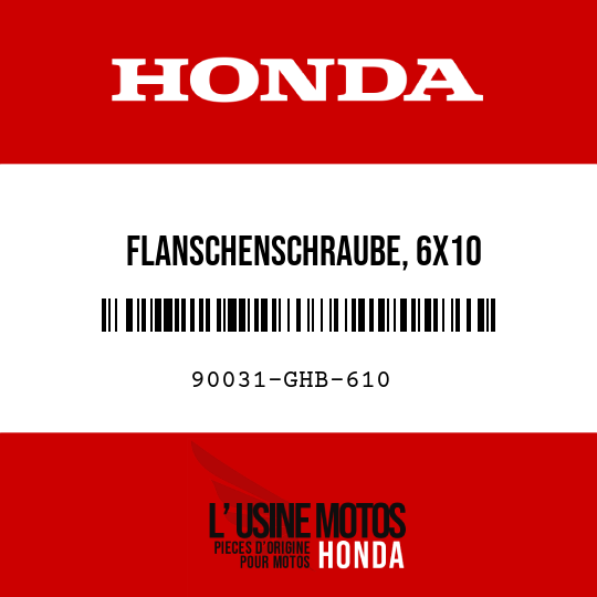 image de 90031-GHB-610 FLANSCHENSCHRAUBE, 6X10