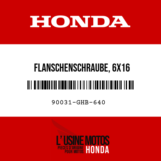 image de 90031-GHB-640 FLANSCHENSCHRAUBE, 6X16