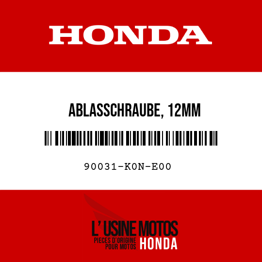 image de 90031-K0N-E00 ABLASSCHRAUBE, 12MM