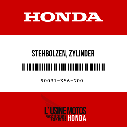 image de 90031-K56-N00 STEHBOLZEN, ZYLINDER