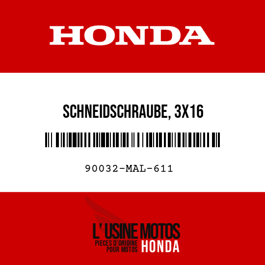 image de 90032-MAL-611 SCHNEIDSCHRAUBE, 3X16