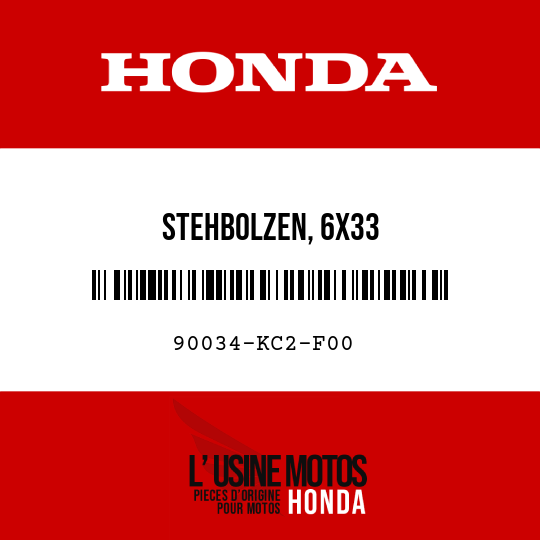 image de 90034-KC2-F00 STEHBOLZEN, 6X33