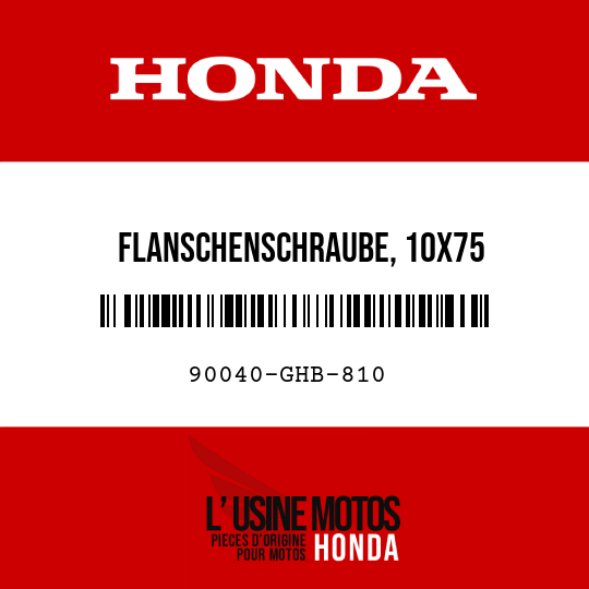 image de 90040-GHB-810 FLANSCHENSCHRAUBE, 10X75