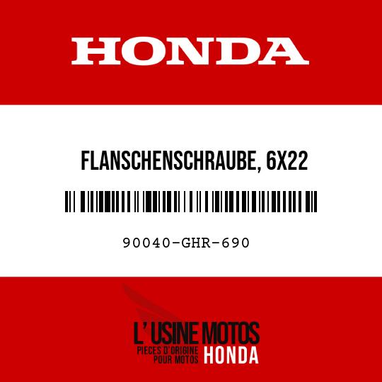 image de 90040-GHR-690 FLANSCHENSCHRAUBE, 6X22