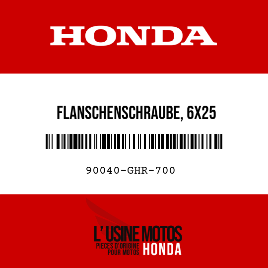 image de 90040-GHR-700 FLANSCHENSCHRAUBE, 6X25