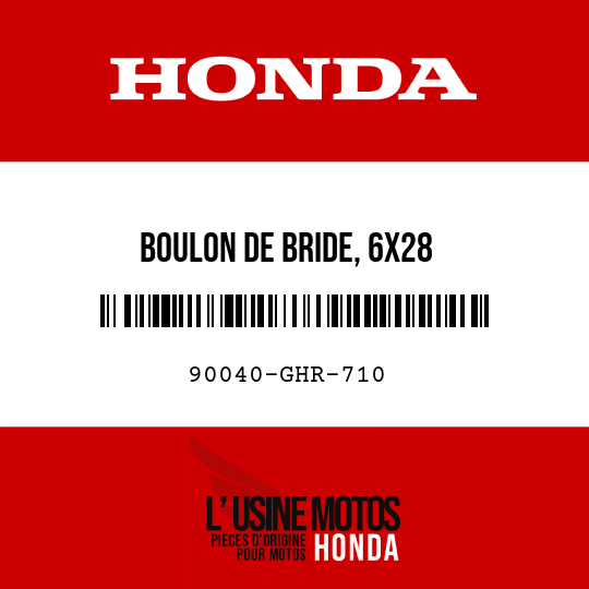 image de 90040-GHR-710 BOULON DE BRIDE, 6X28
