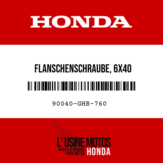 image de 90040-GHR-760 FLANSCHENSCHRAUBE, 6X40