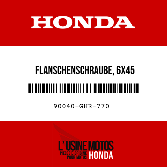 image de 90040-GHR-770 FLANSCHENSCHRAUBE, 6X45