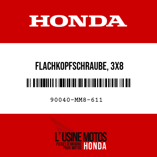 image de 90040-MM8-611 FLACHKOPFSCHRAUBE, 3X8