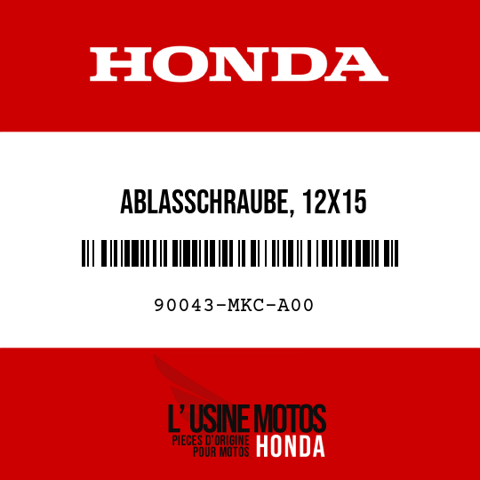image de 90043-MKC-A00 ABLASSCHRAUBE, 12X15