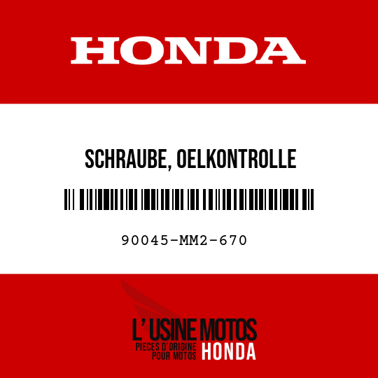 image de 90045-MM2-670 SCHRAUBE, OELKONTROLLE