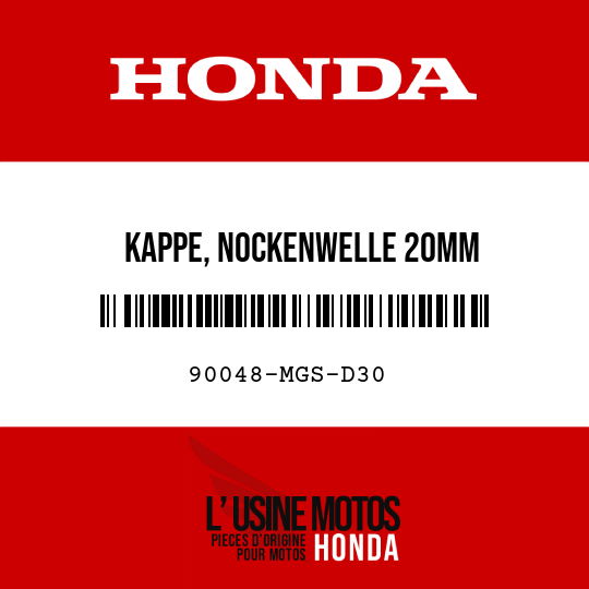 image de 90048-MGS-D30 KAPPE, NOCKENWELLE 20MM