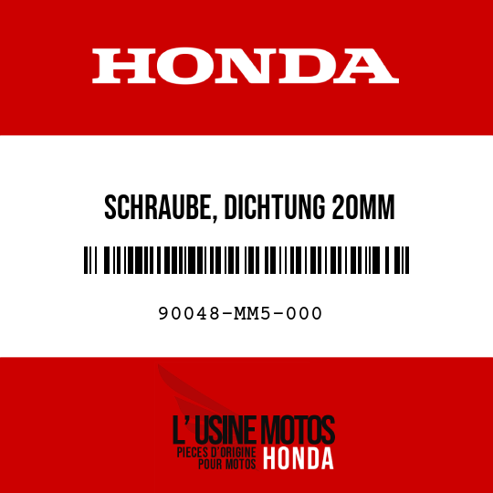 image de 90048-MM5-000 SCHRAUBE, DICHTUNG 20MM