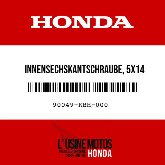 image de 90049-KBH-000 INNENSECHSKANTSCHRAUBE, 5X14
