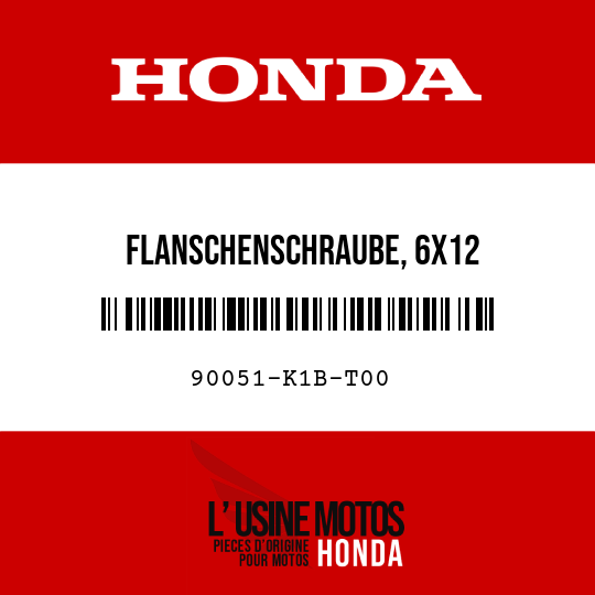 image de 90051-K1B-T00 FLANSCHENSCHRAUBE, 6X12