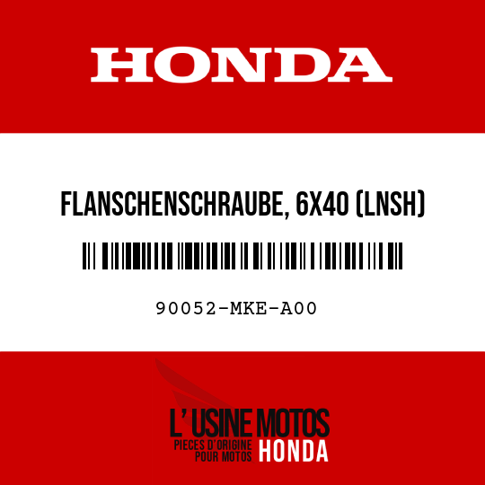 image de 90052-MKE-A00 FLANSCHENSCHRAUBE, 6X40 (LNSH)