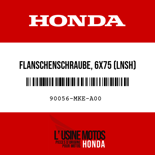 image de 90056-MKE-A00 FLANSCHENSCHRAUBE, 6X75 (LNSH)
