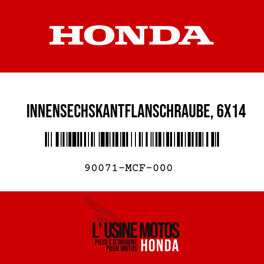 image de 90071-MCF-000 INNENSECHSKANTFLANSCHRAUBE, 6X14