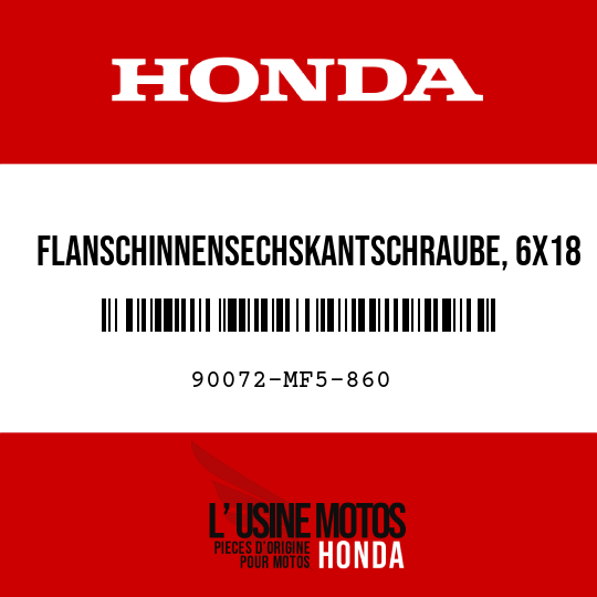 image de 90072-MF5-860 FLANSCHINNENSECHSKANTSCHRAUBE, 6X18