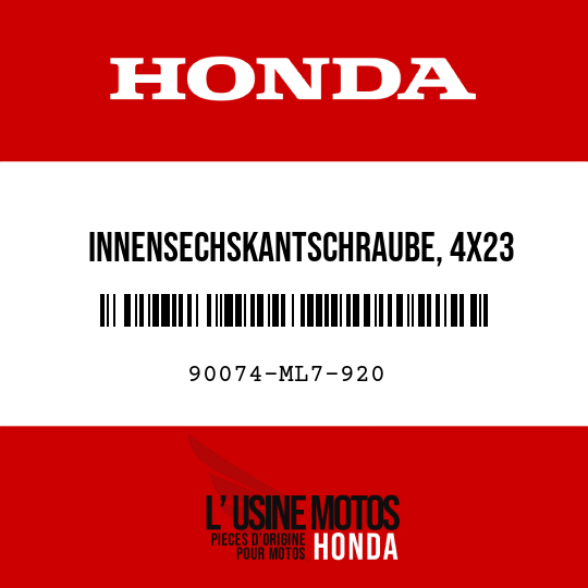 image de 90074-ML7-920 INNENSECHSKANTSCHRAUBE, 4X23